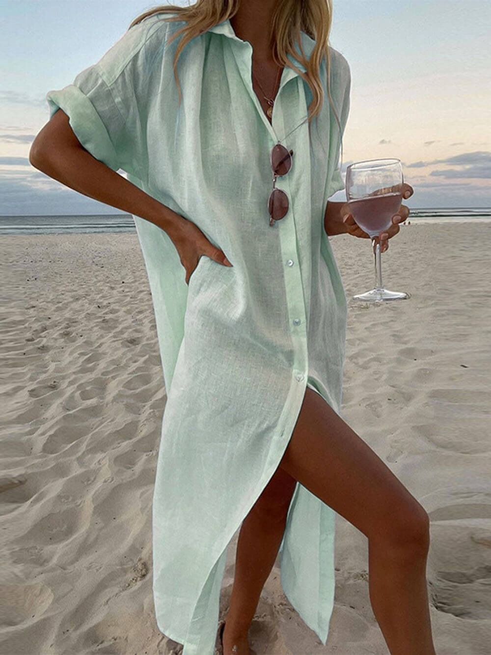 Jillian - Loose Shirt Maxi Dress