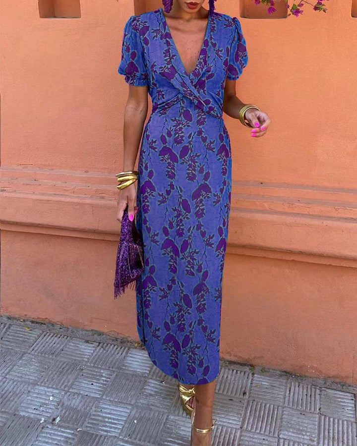 Angelina - Stunning V-Neck Midi Dress