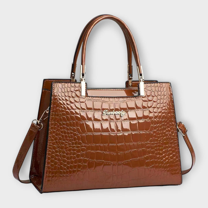 Flair. -  Shiny Crocodile Leather Pattern Handbag