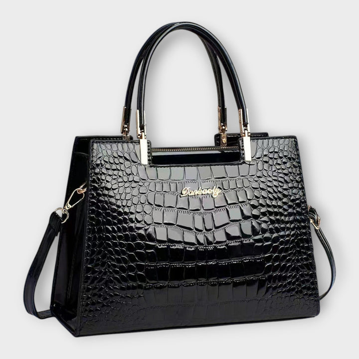 Flair. -  Shiny Crocodile Leather Pattern Handbag