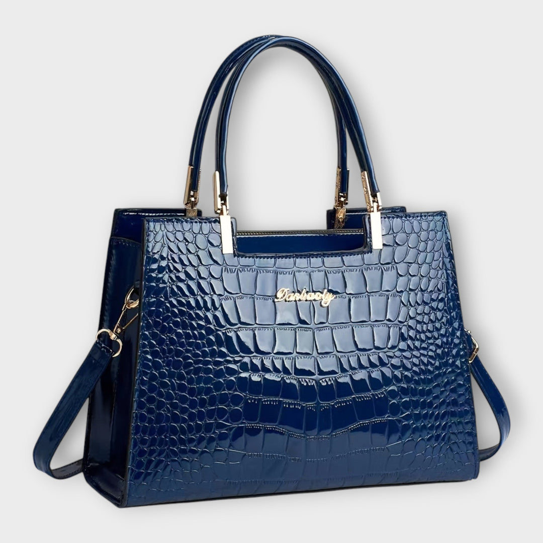Flair. -  Shiny Crocodile Leather Pattern Handbag