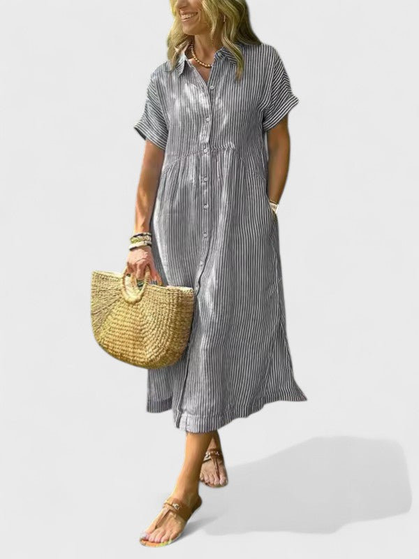Arabella | Striped Shirt Dress