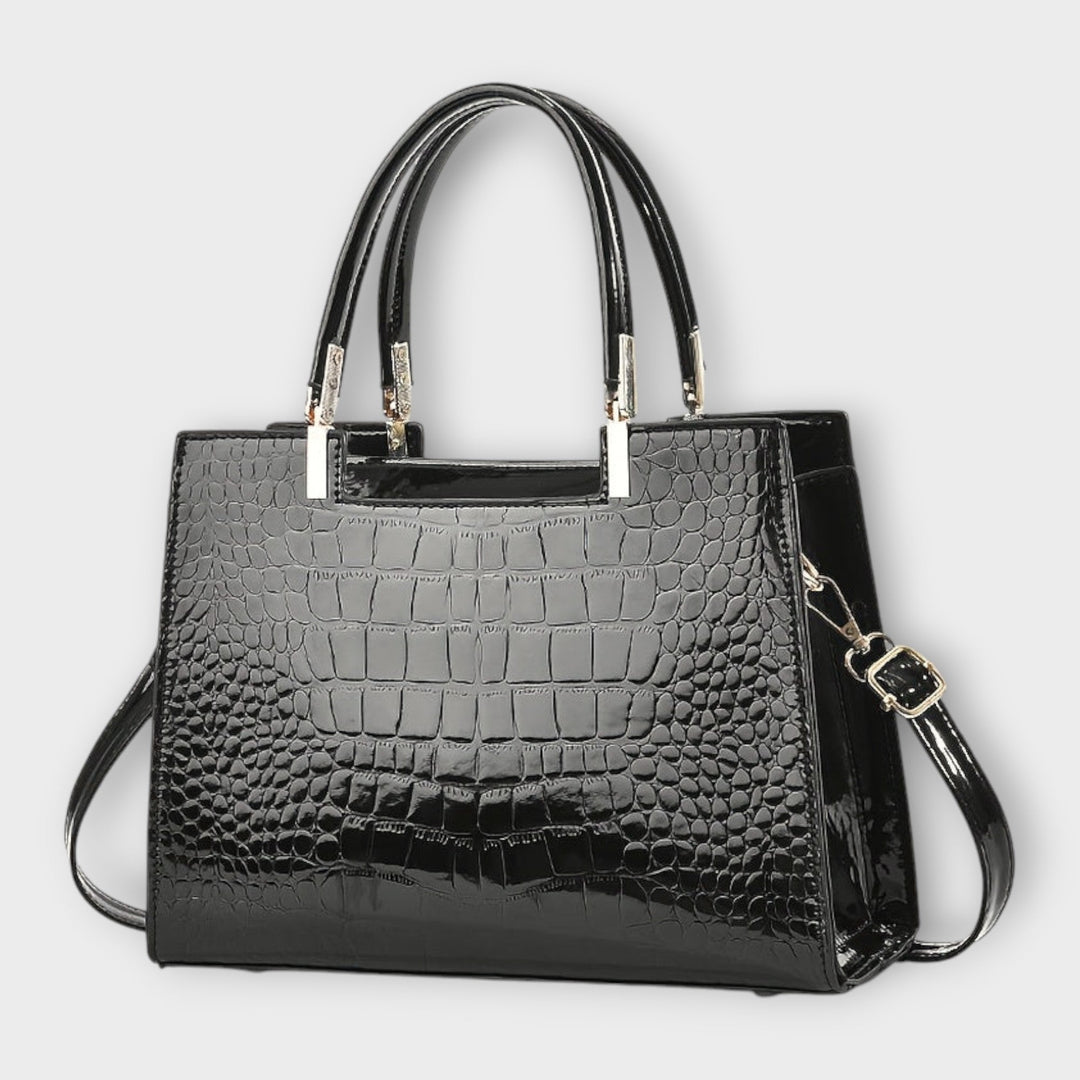 Flair. -  Shiny Crocodile Leather Pattern Handbag