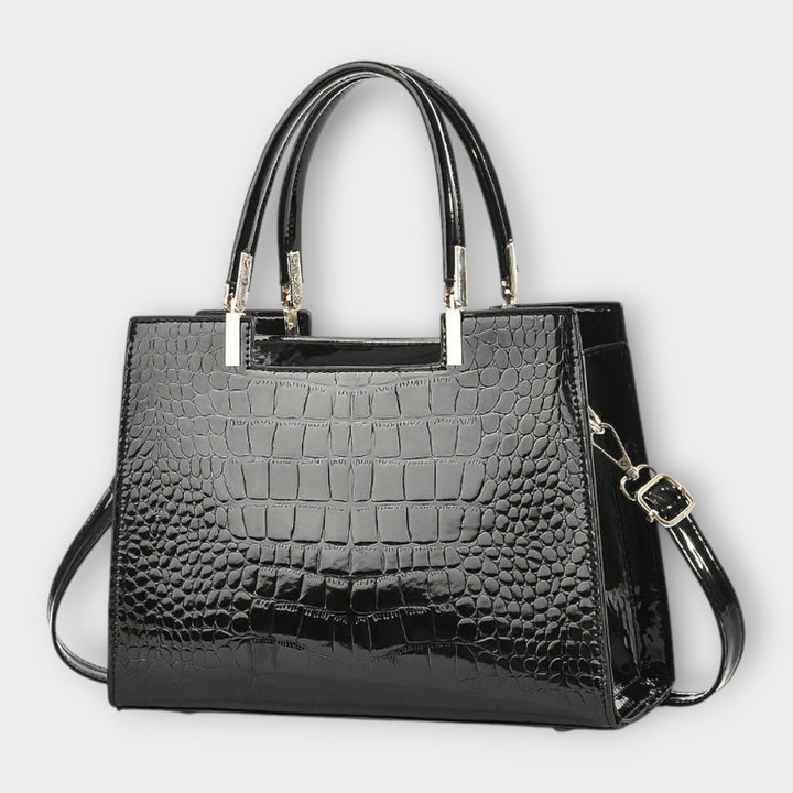 Flair. -  Shiny Crocodile Leather Pattern Handbag