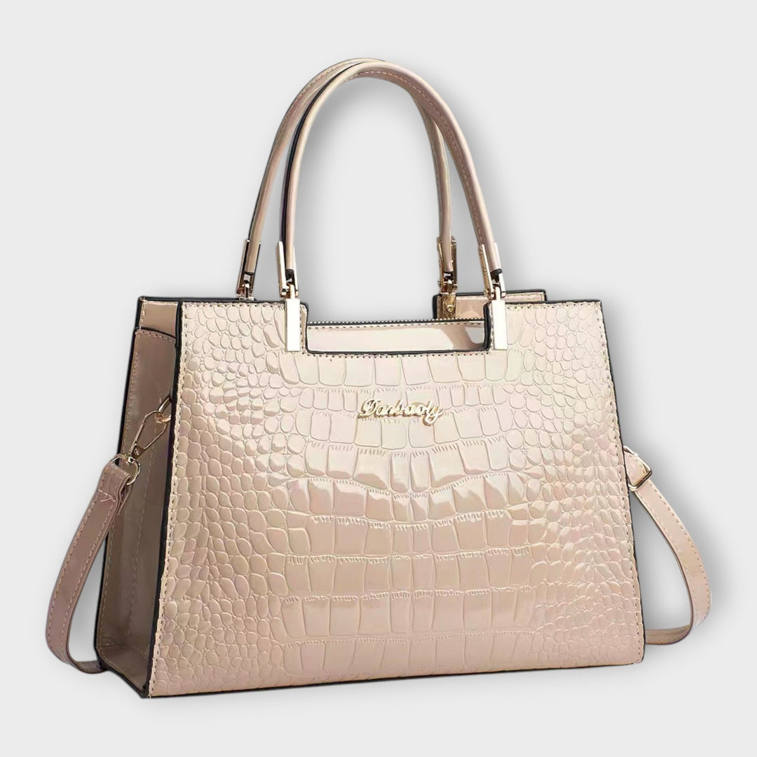 Flair. -  Shiny Crocodile Leather Pattern Handbag