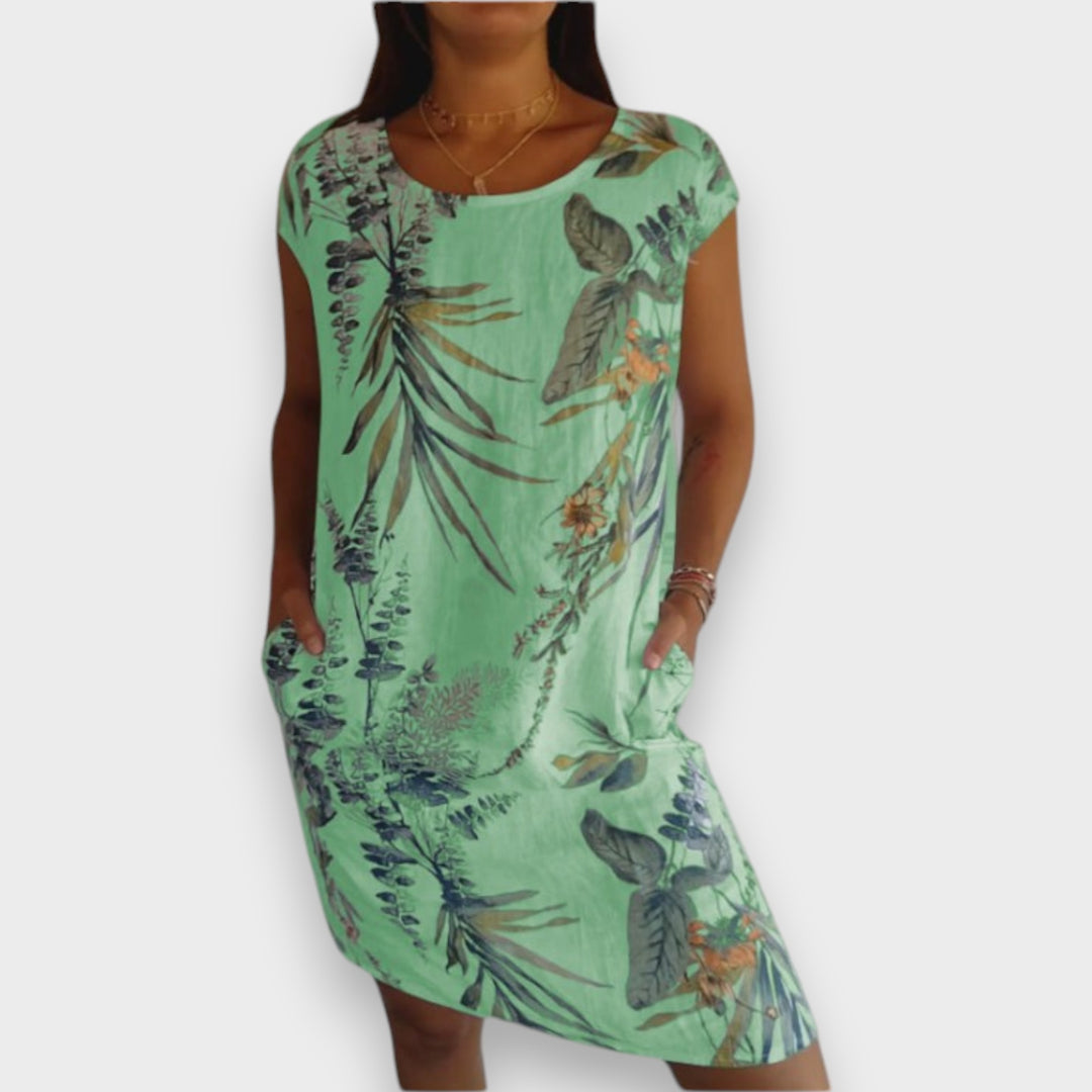CINDY - Straight Dress with Print