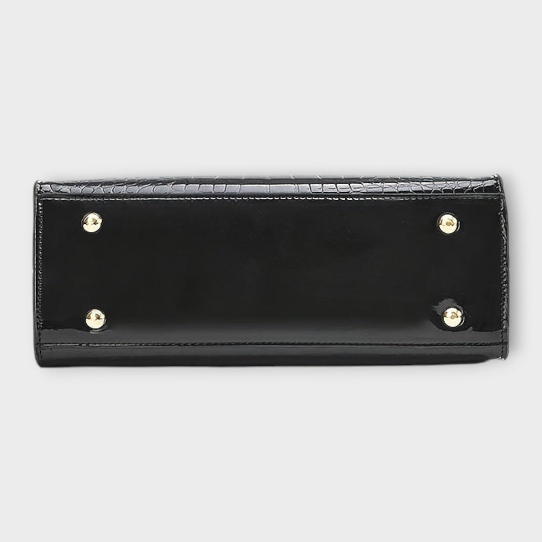 Flair. -  Shiny Crocodile Leather Pattern Handbag