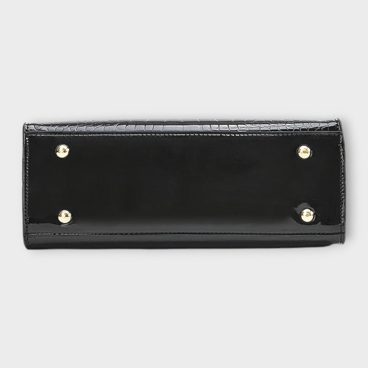 Flair. -  Shiny Crocodile Leather Pattern Handbag