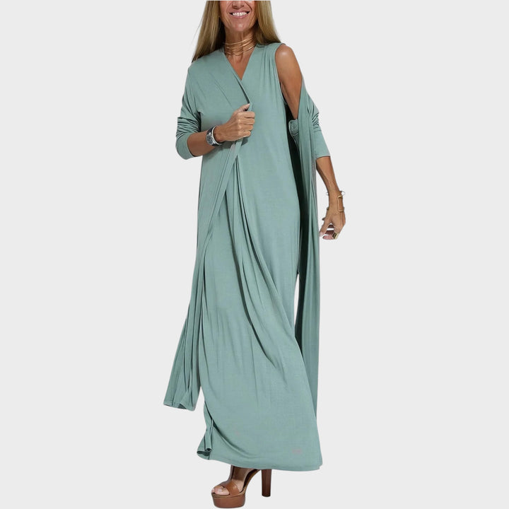 ELISE | Elegant Long Dress with Matching Complimentary Cardigan