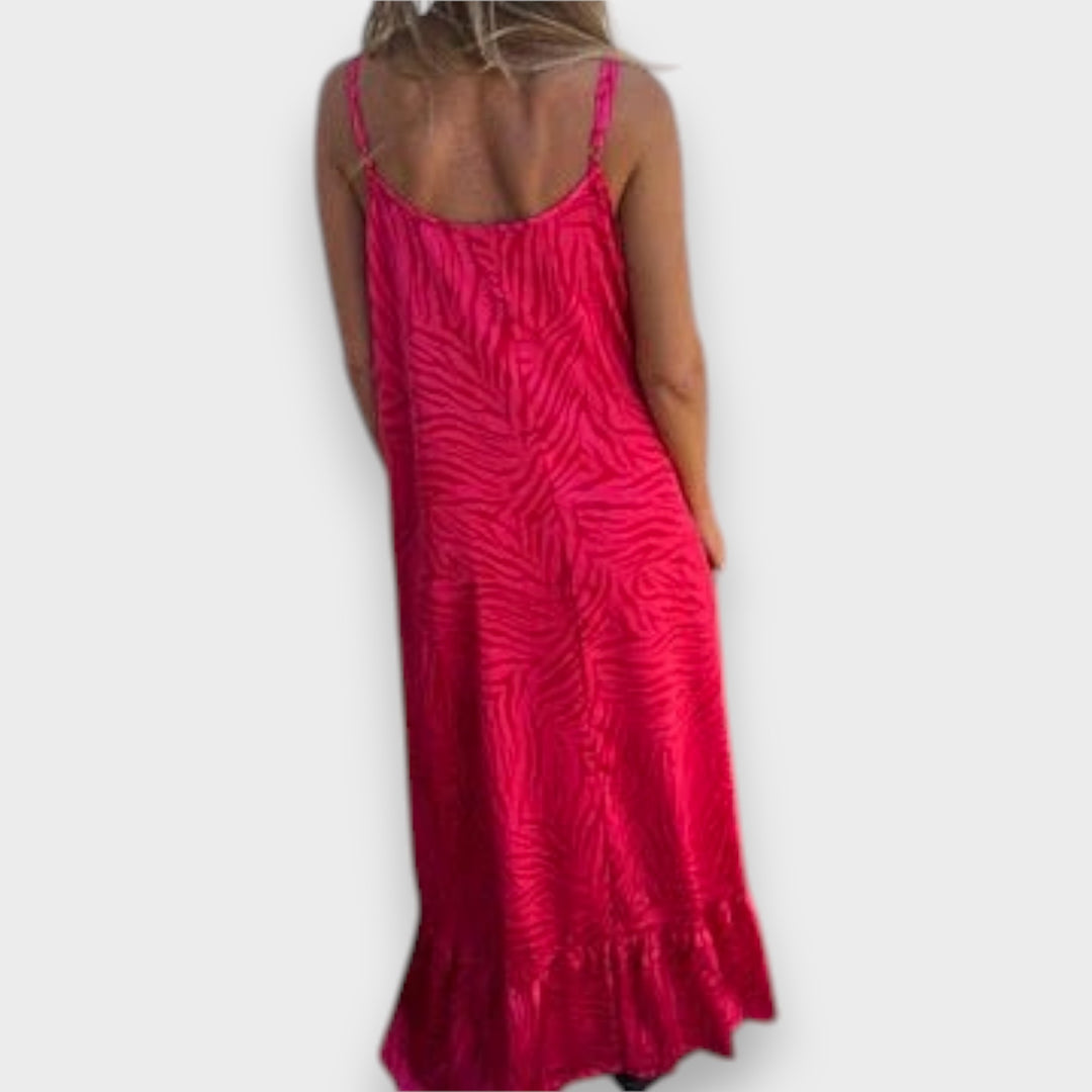 Timera - Printed and Striped Maxi Dress