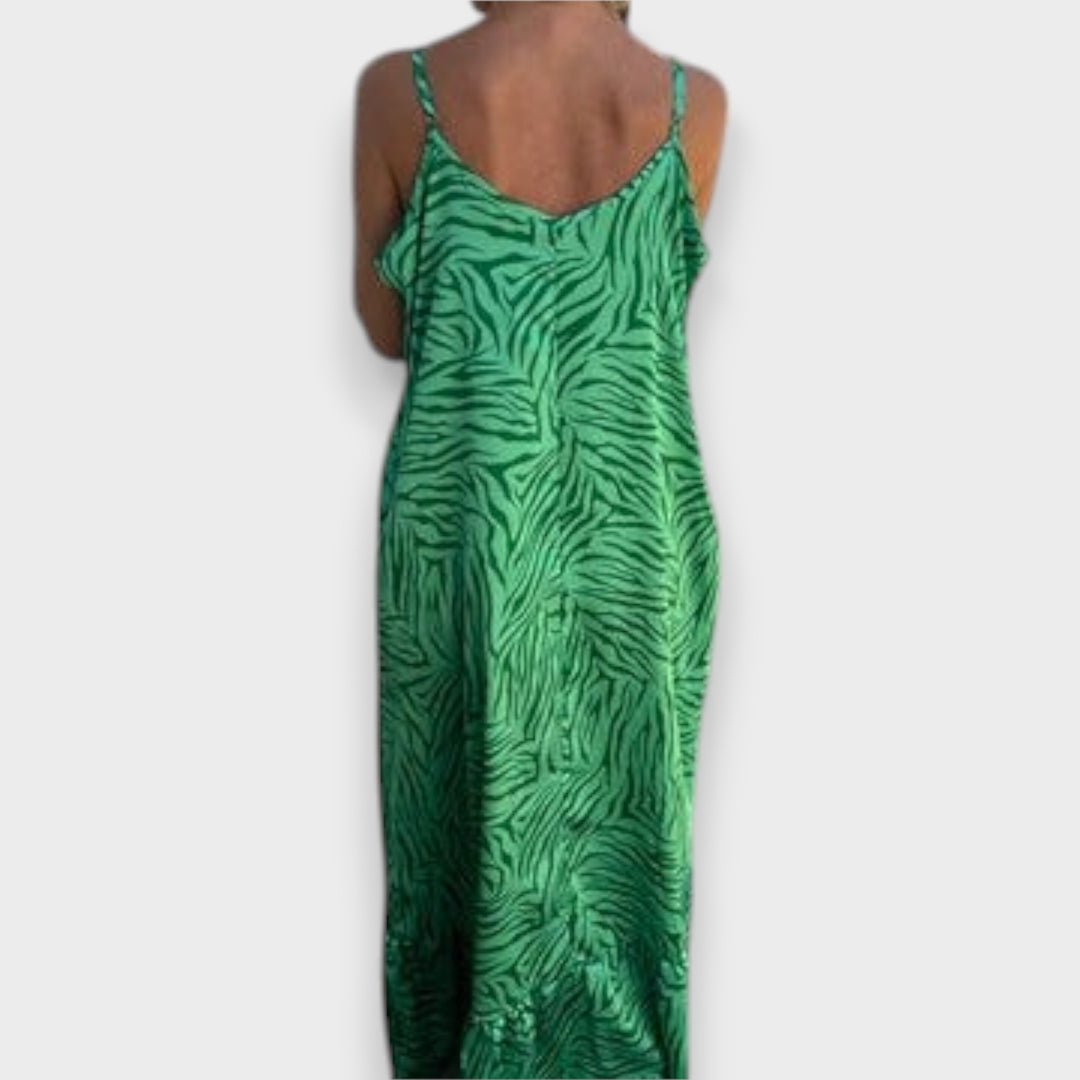 Timera - Printed and Striped Maxi Dress