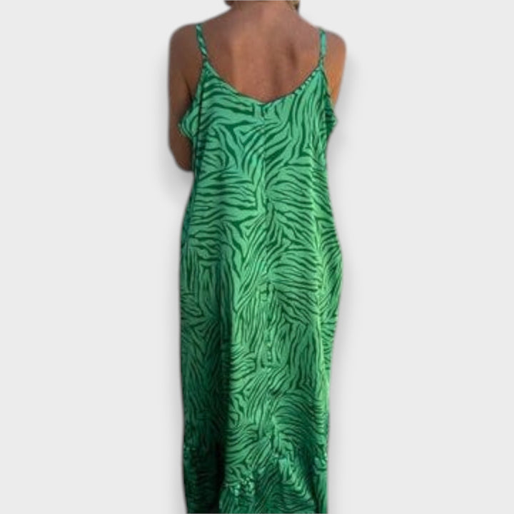 Timera - Printed and Striped Maxi Dress