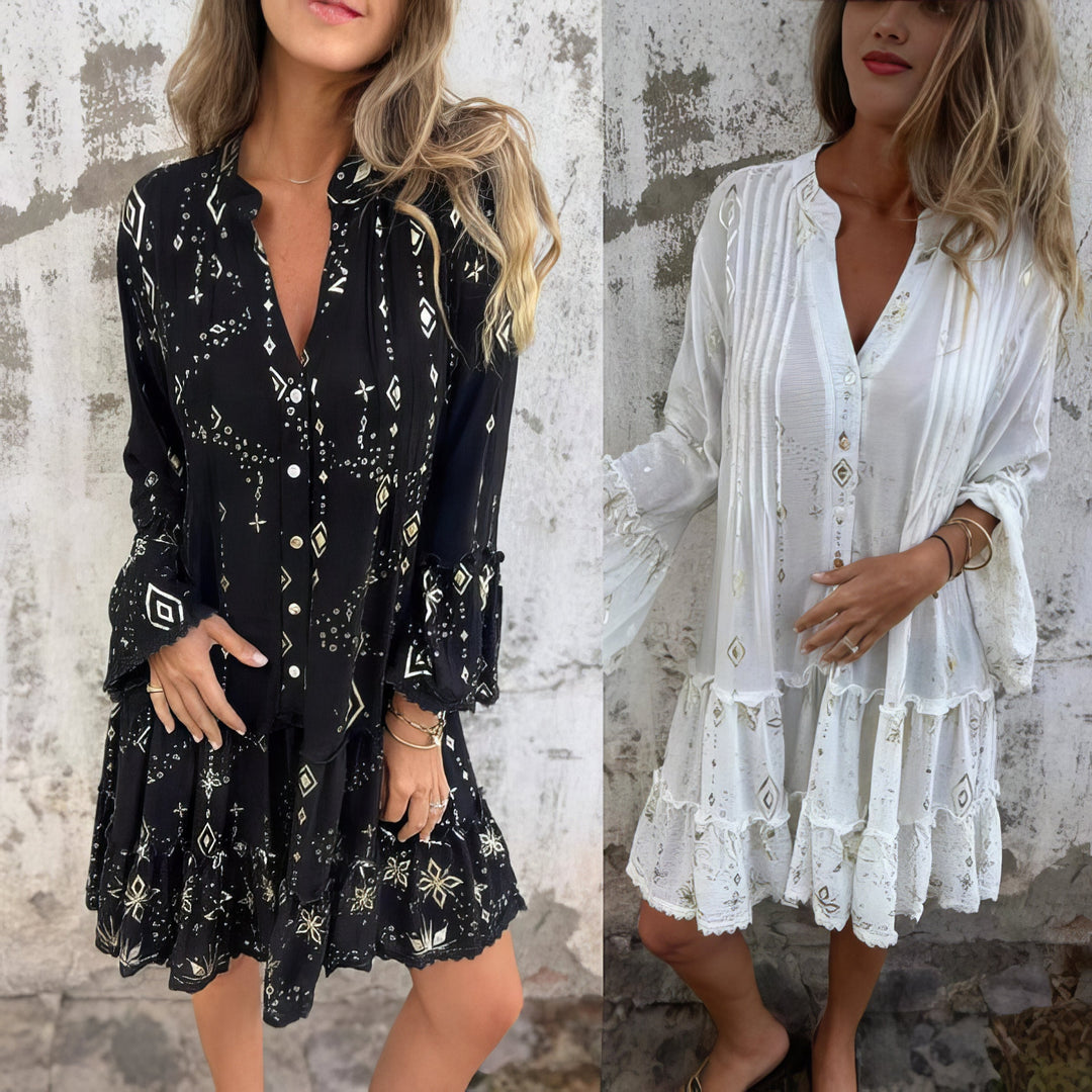 Mara - Trendy Long Sleeve Mini Dress