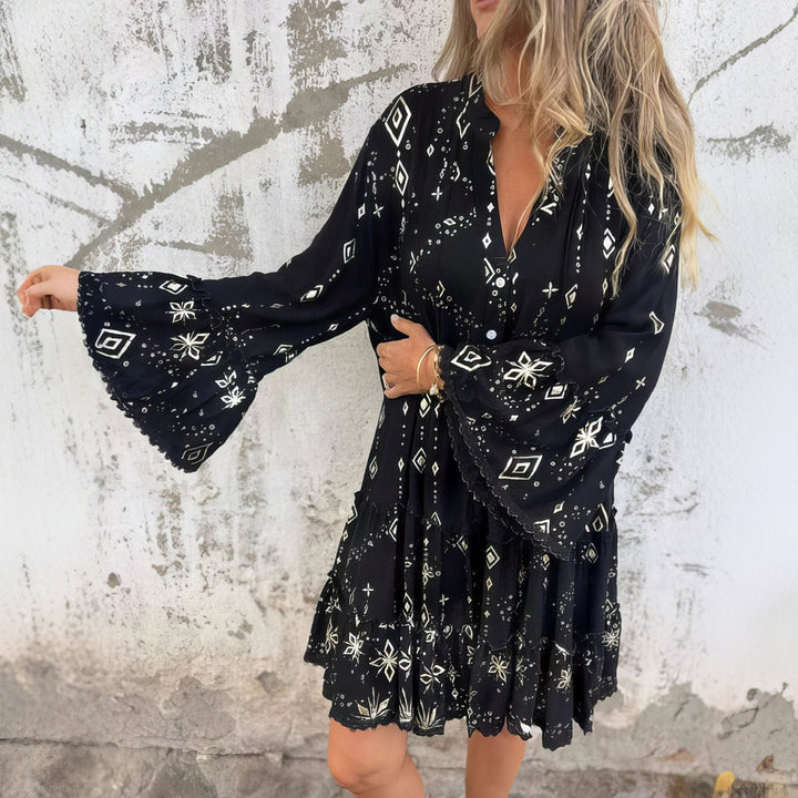 Mara - Trendy Long Sleeve Mini Dress